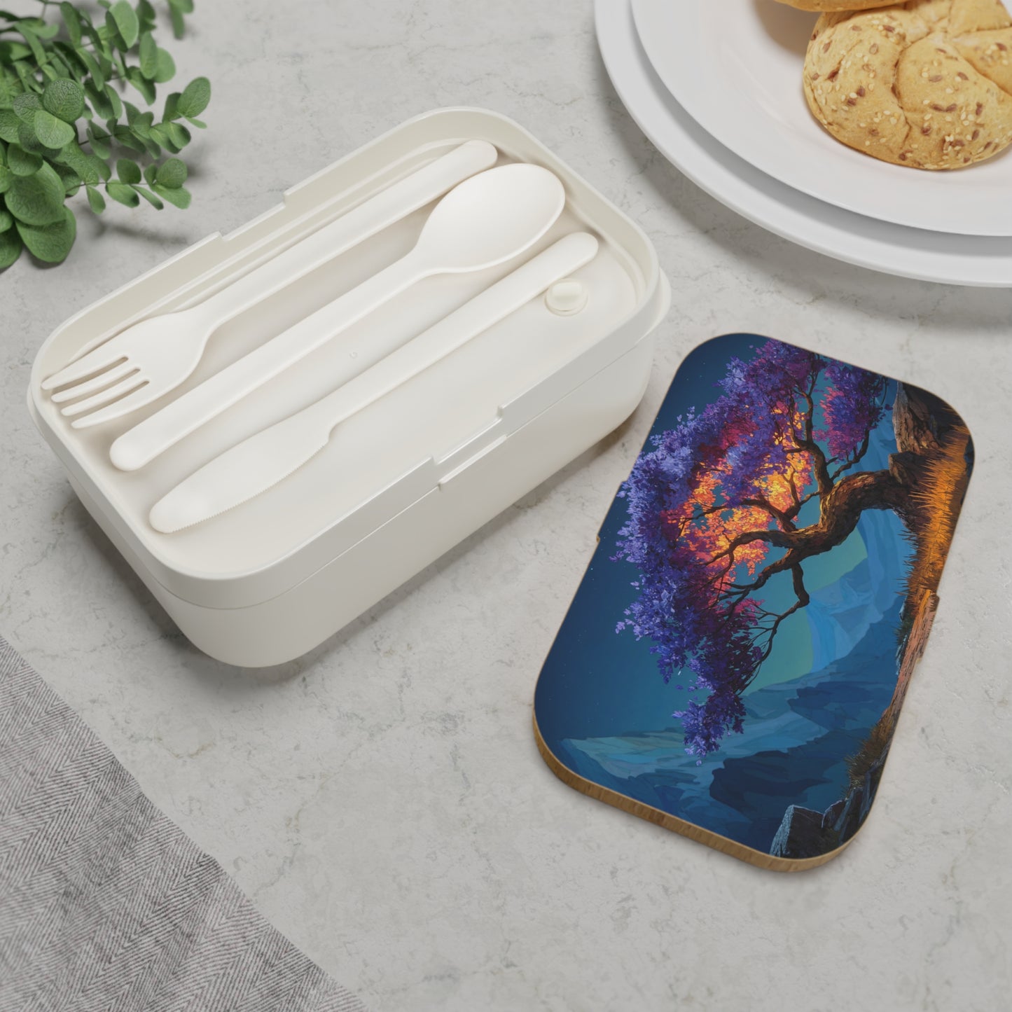 Celestial Tree Bento Lunch Box – Twilight Bloom Dreamscape