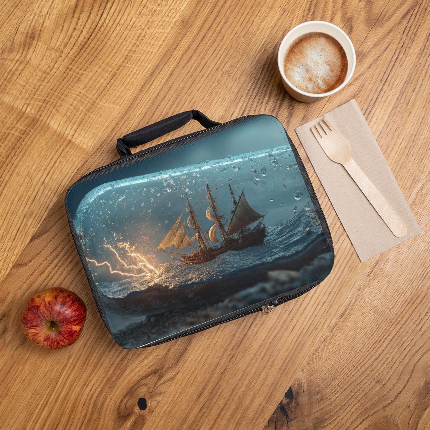 Storm-Ship in Bottle Lunch Bag – Pocket-Sized Oceanic Adventure