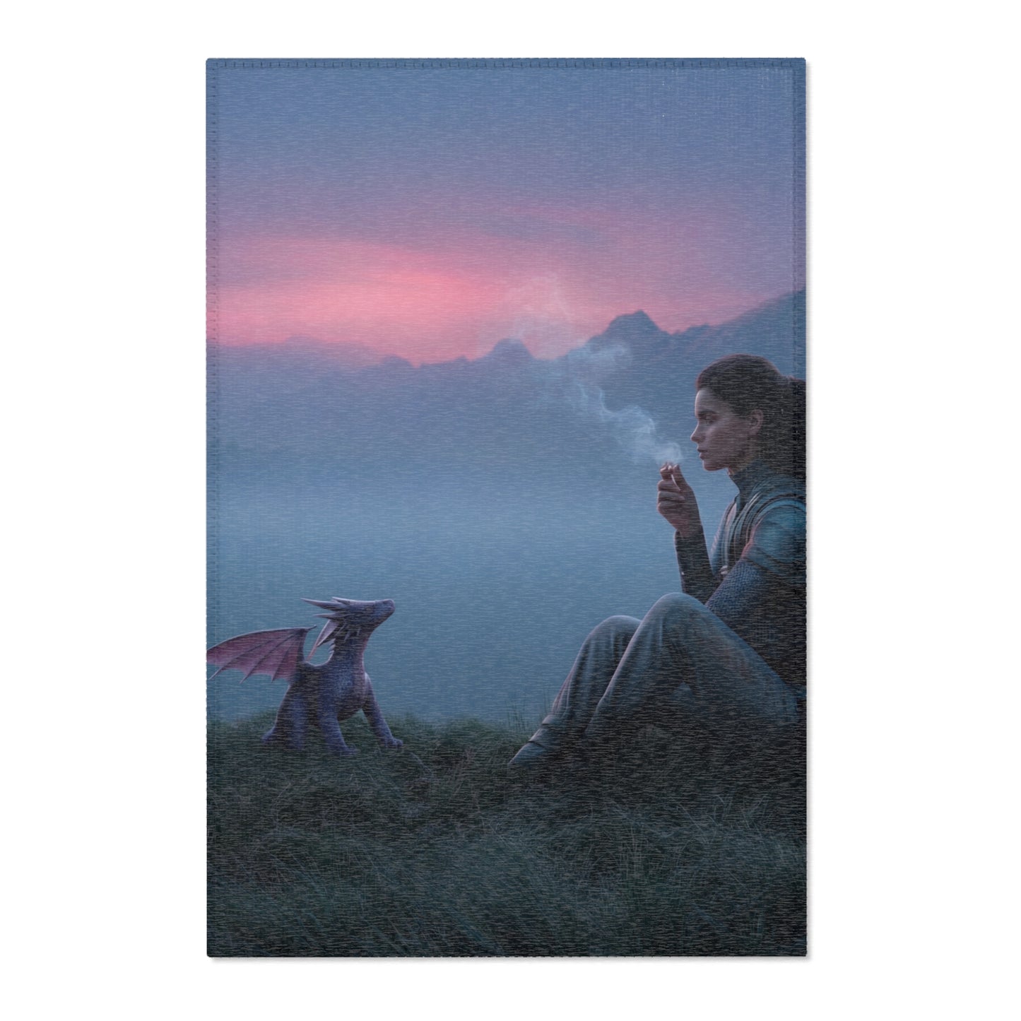 Warrior and Dragon Companion Area Rugs – Twilight Peak Bond