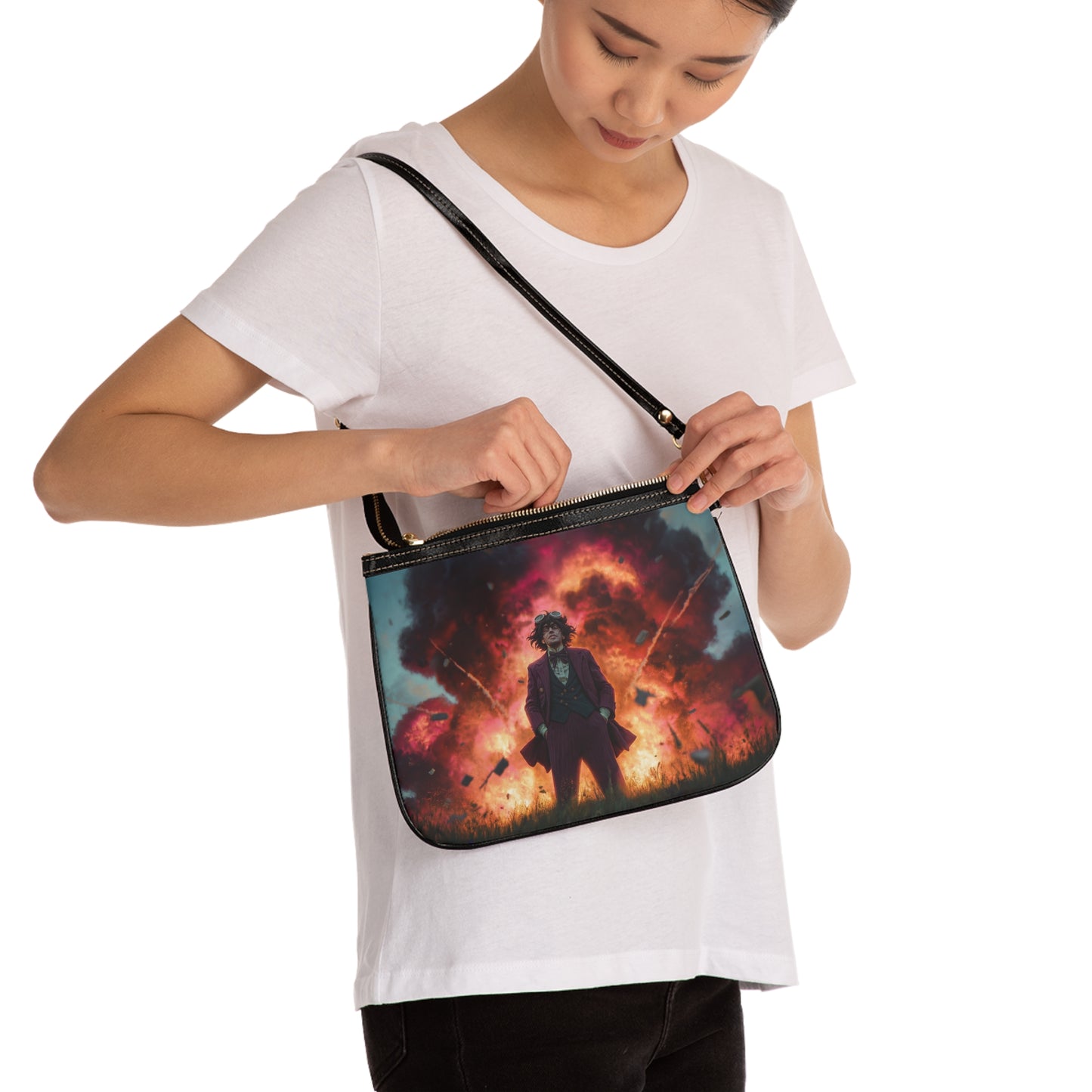 Explosive Gentleman Small Shoulder Bag – Crimson Sky Aftermath