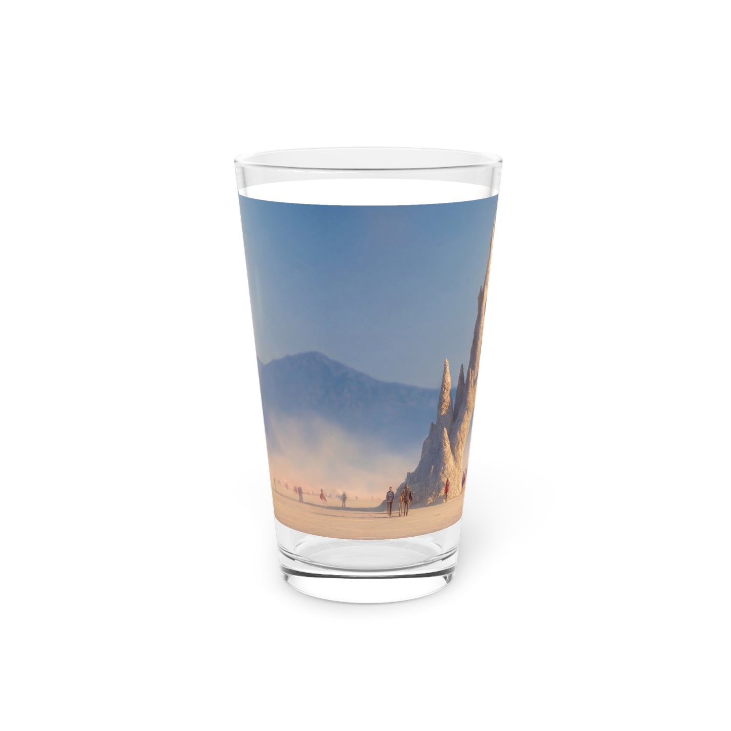 Desert Cathedral Pint Glass – Sunset Sanctuary at Burning Man