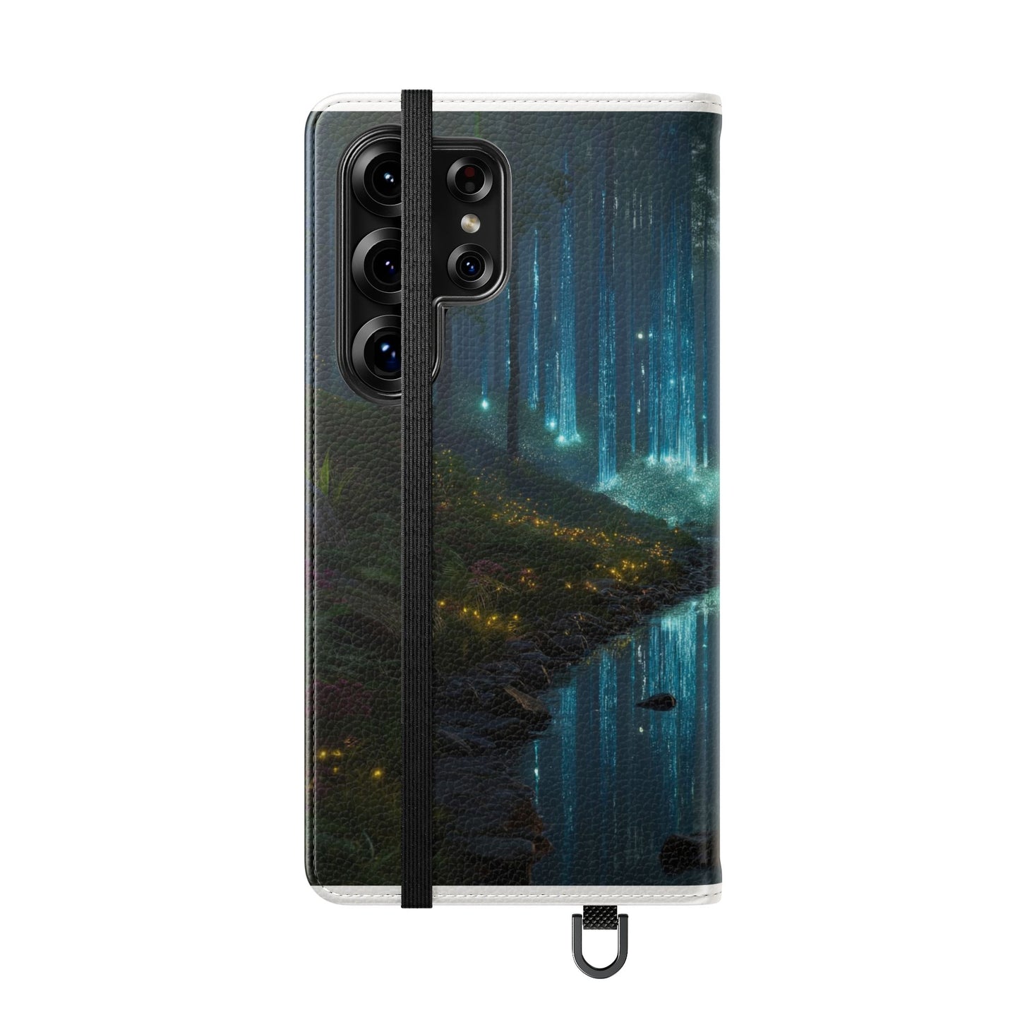 Bioluminescent Forest Flip Cases – Cyan Lightfall Stream Cover