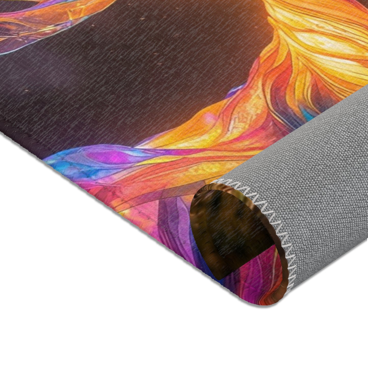 Chromatic Stag Area Rug – Luminous Forest Glade at Dusk