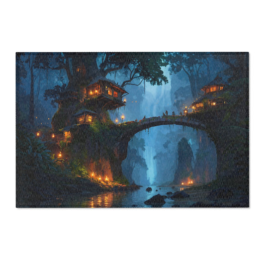 Whispering Falls Treehouse Rug – Twilight Canopy Sanctuary