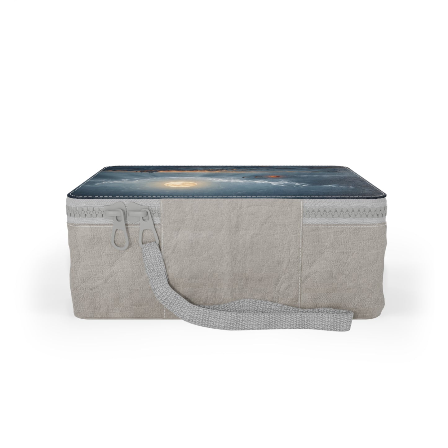 Midnight Sleigh Ride Paper Lunch Bag – Frostbound City Beneath the Full Moon