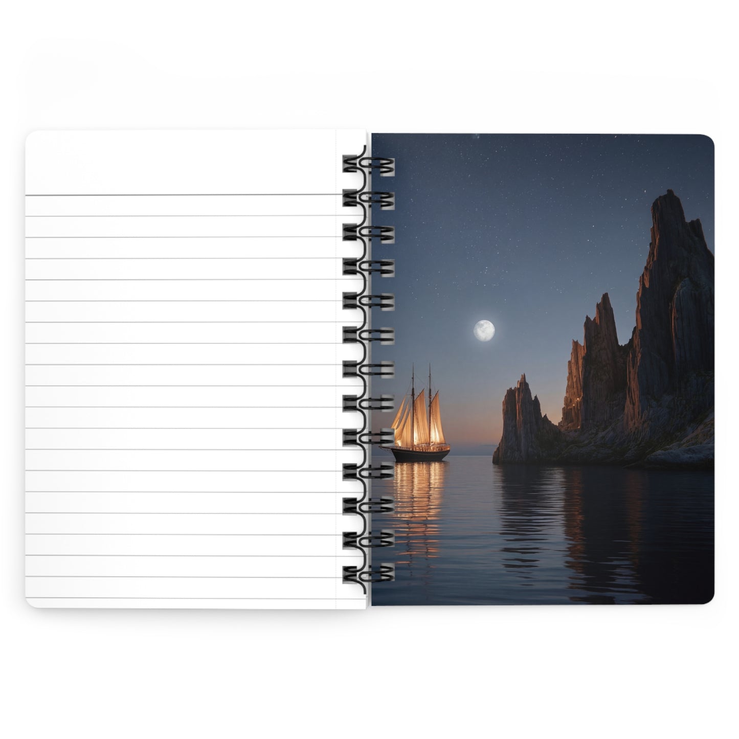 Moonlit Sailing Journal – Twin Ships Through Starlit Straits