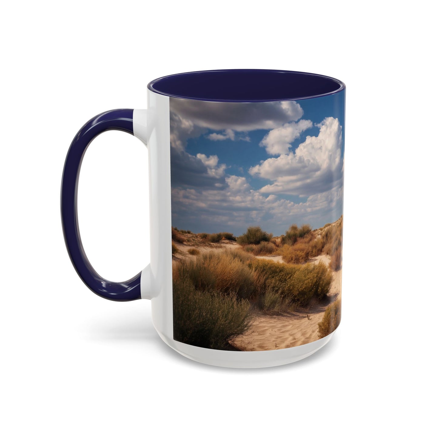 Desert Shipwreck Accent Coffee Mug (11, 15oz) – Golden Sandscape Voyage