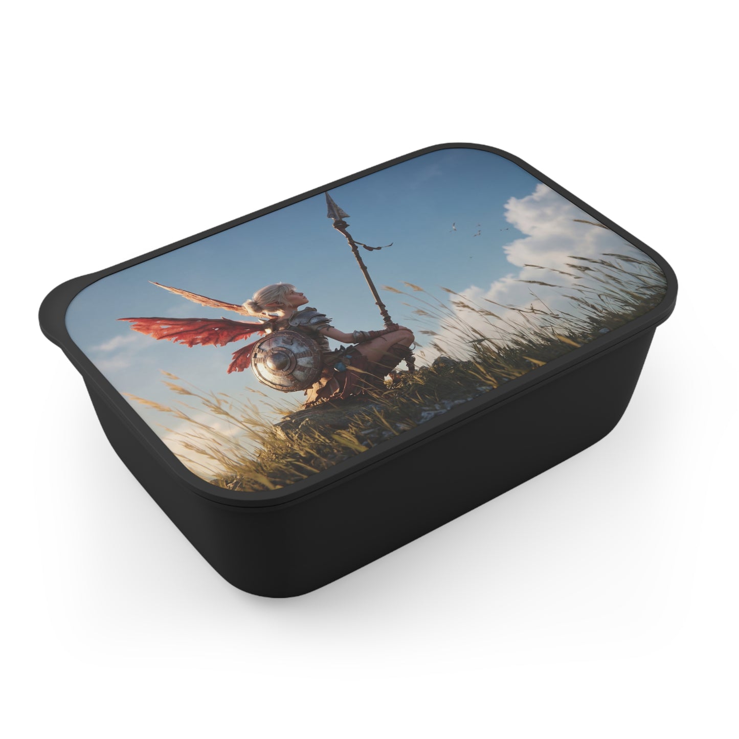 Winged Warrior Bento Box – Sunset Sentinel on the Wind-Swept Ridge
