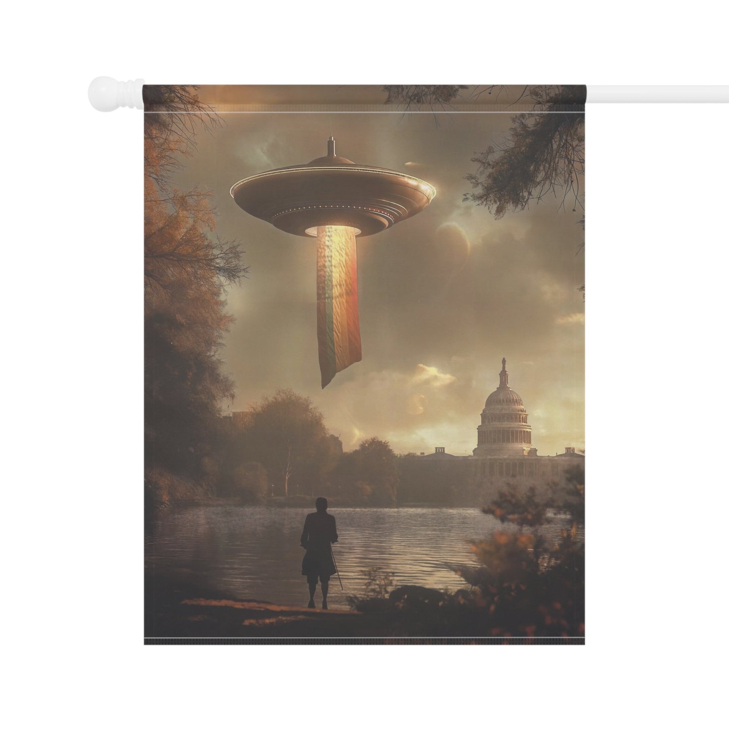 UFO Over Capitol - Garden Flag