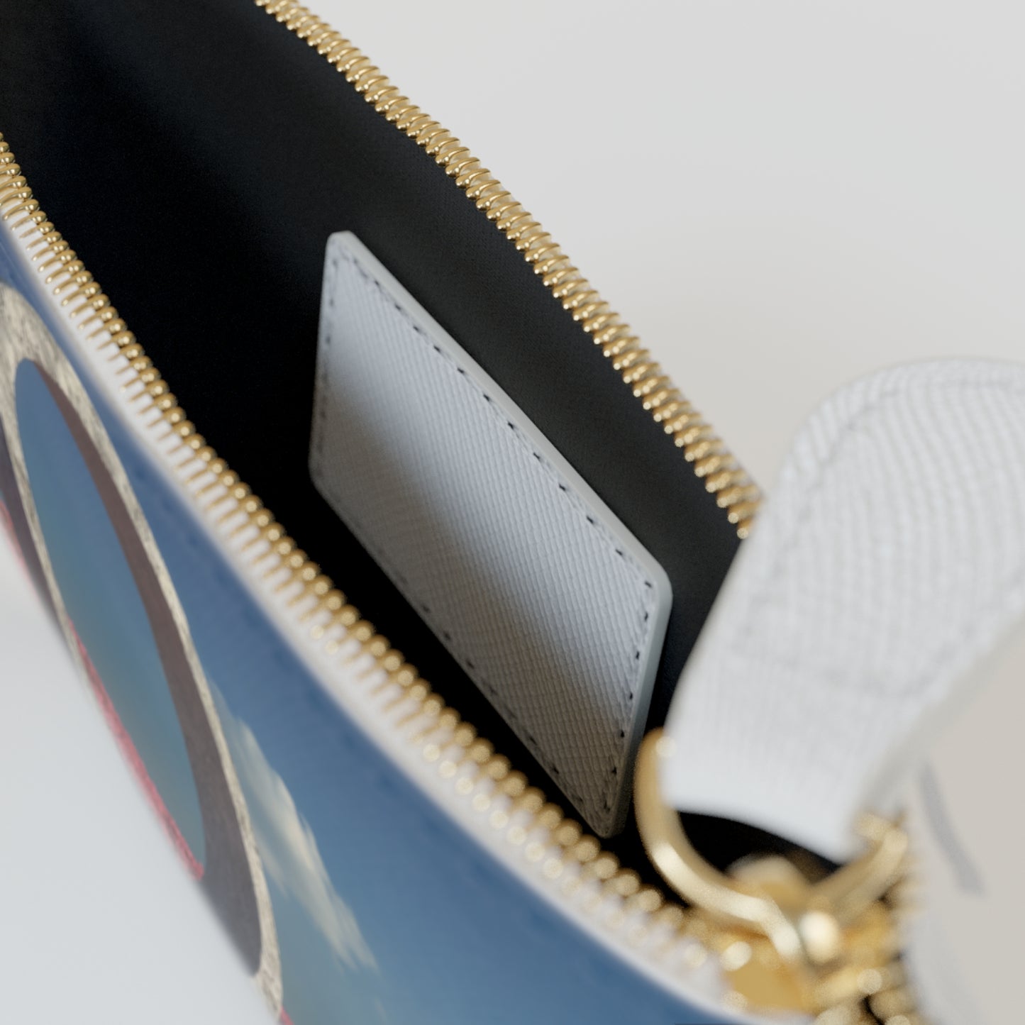 Celestial Ring Mini Clutch Bag – Whispering Petals Under Azure