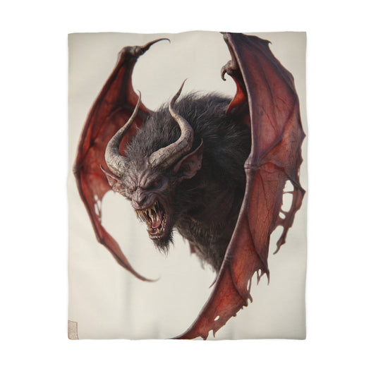 Crimson Winged Horror Microfiber Duvet Cover – Shadowed Beast Roar