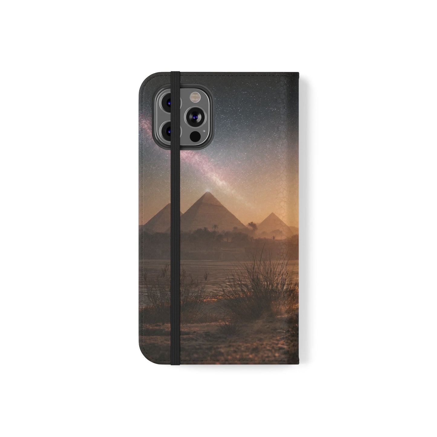 Pharaoh Cats Flip Cases – Starry Nile Guardians on the Bank