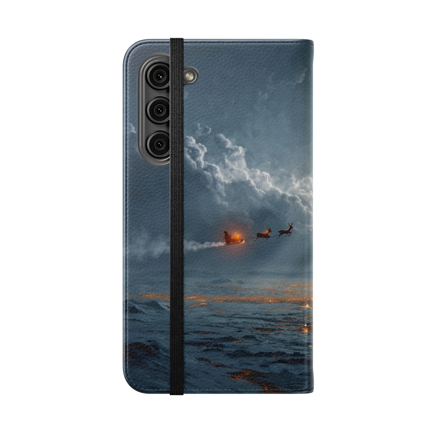 Moonlit Sleigh Flip Cases – Northern Lights Winter Journey