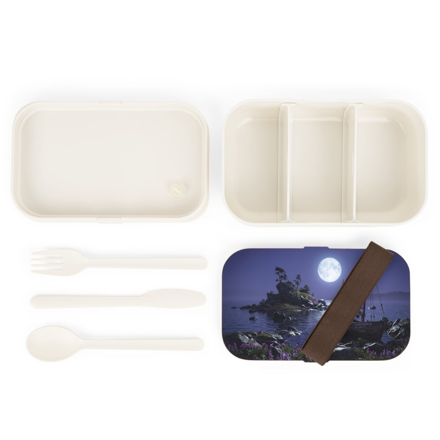 Moonlit Harbor Bento Lunch Box – Whispering Waters & Forgotten Sails