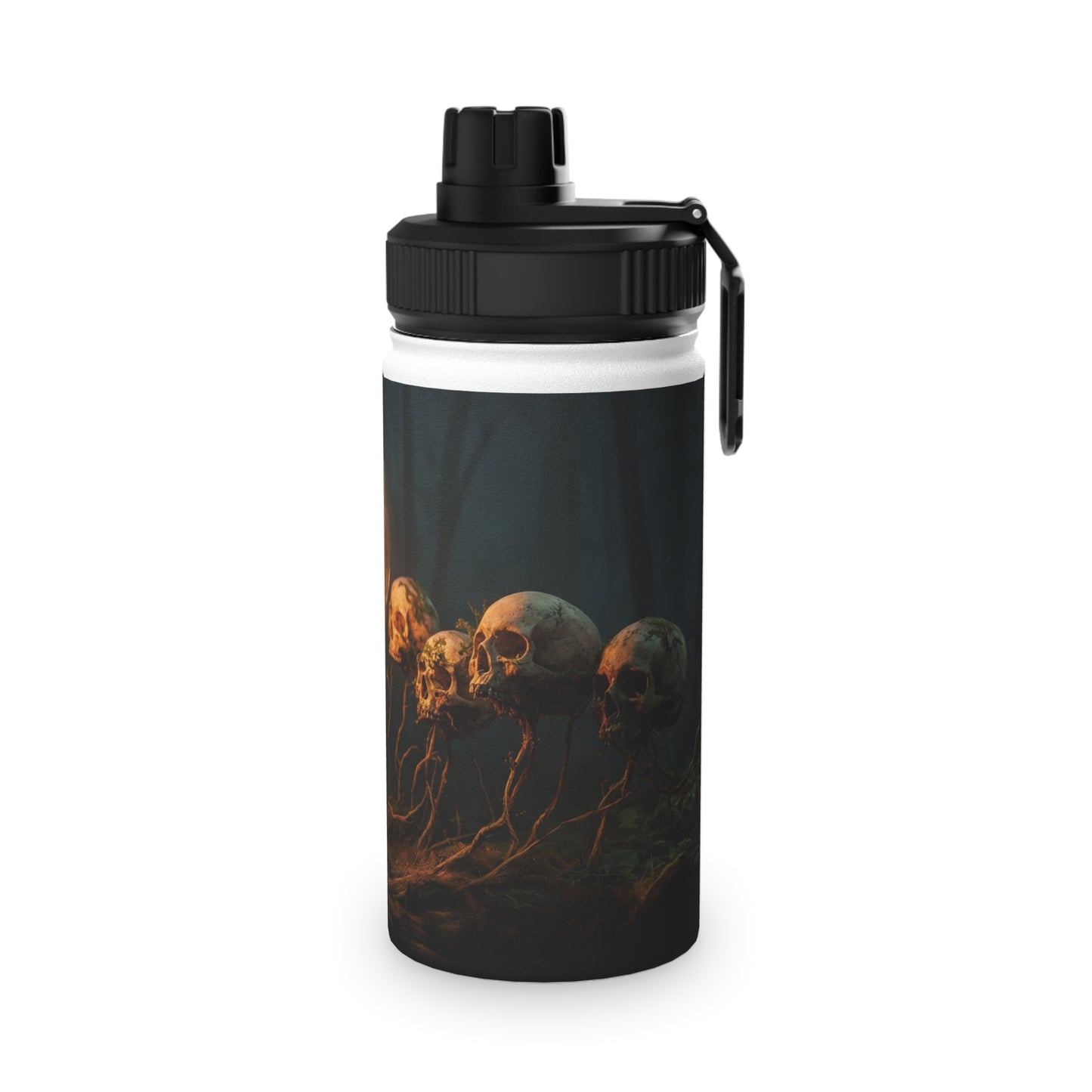 Illuminated Idea Lightbulb Stainless Steel Water Bottle, Sports Lid – Whispering Forest of Forgotten Minds