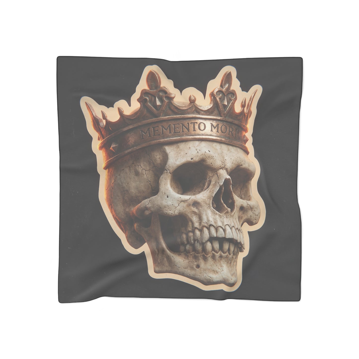 Crowned Skull Poly Scarf – Memento Mori Luminescence