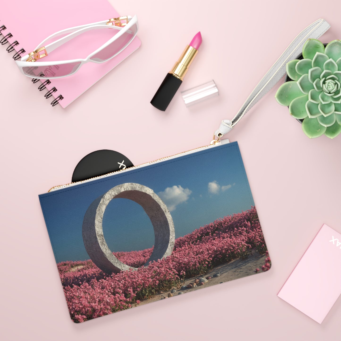 Celestial Ring Clutch Bag – Pink Bloomed Sanctuary