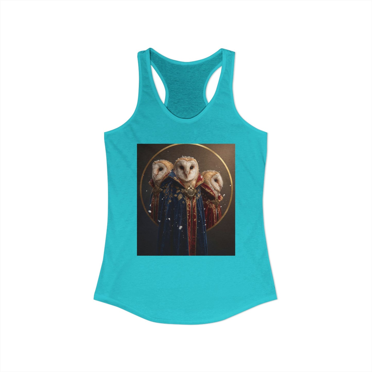 Three-Headed Owl Triad Women's Ideal Racerback Tank – Royal Velvet Guardians