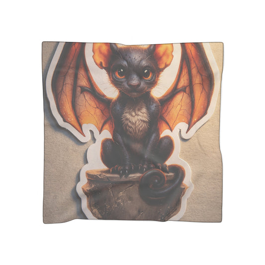 Winged Feline Guardian Scarf – Amber Glow Fantasy Wrap