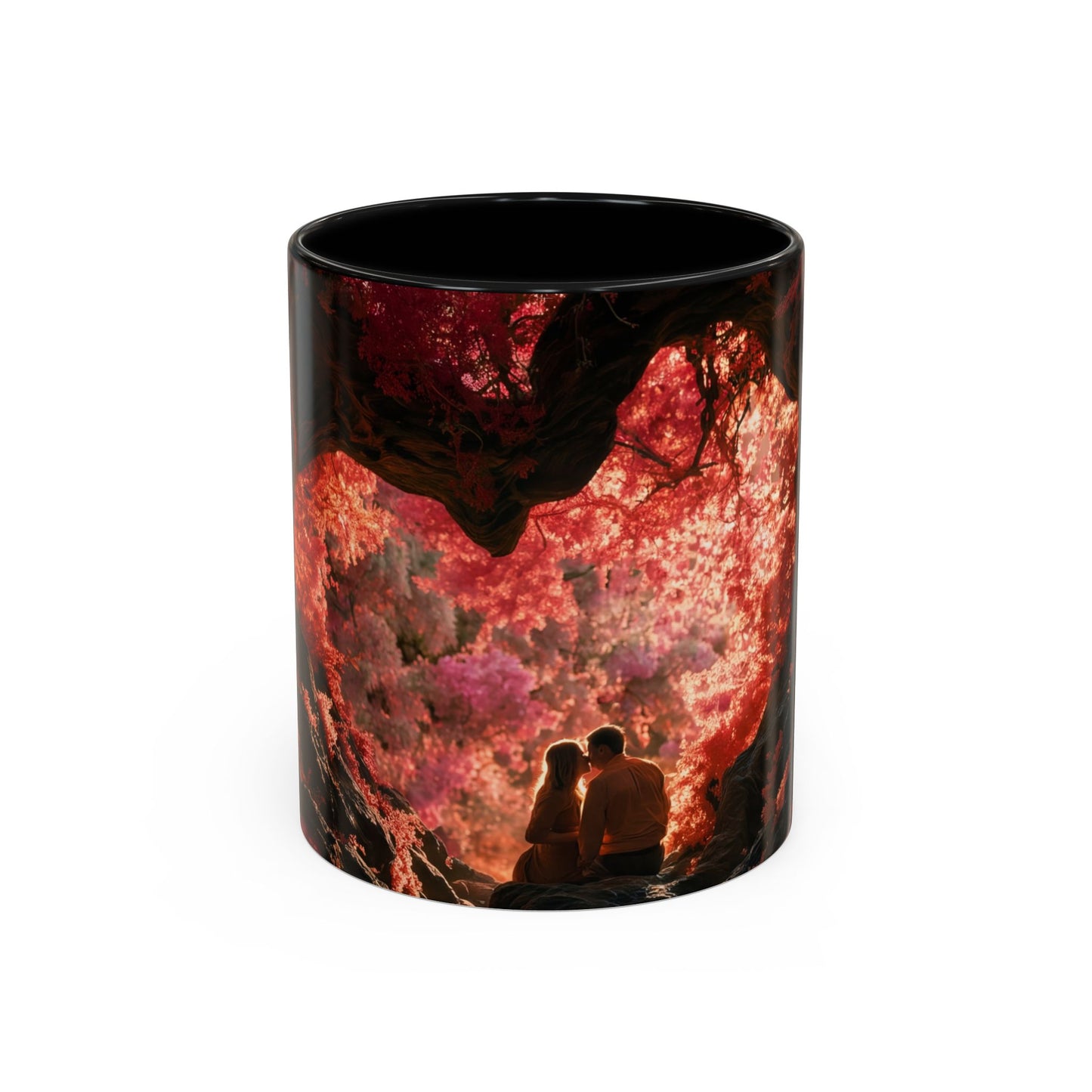 Crimson Heart Grove Accent Coffee Mug (11, 15oz) – Twisted Canopy Romance Scene