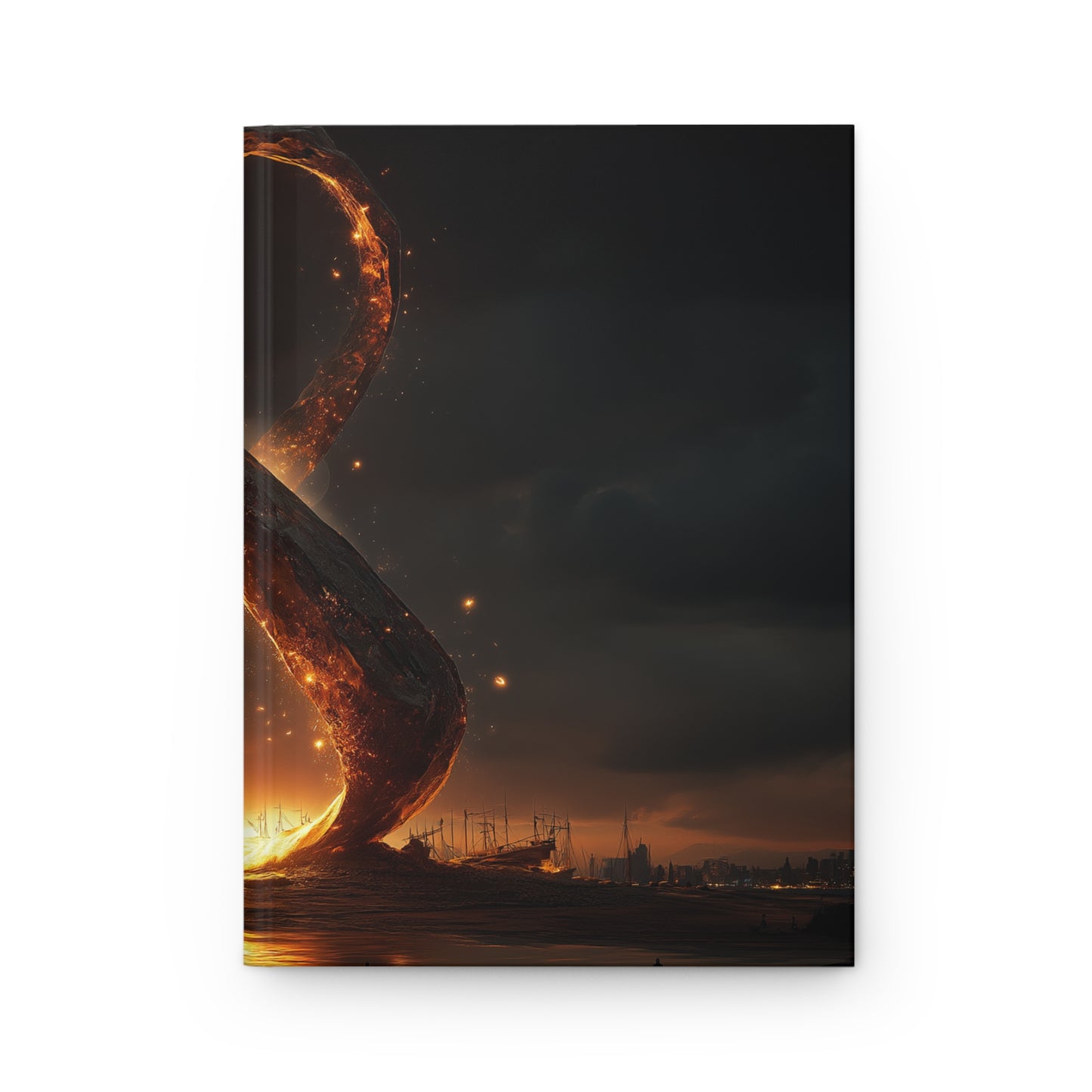 Infinite Gate Hardcover Journal Matte – Glowing Celestial Portal at Dusk
