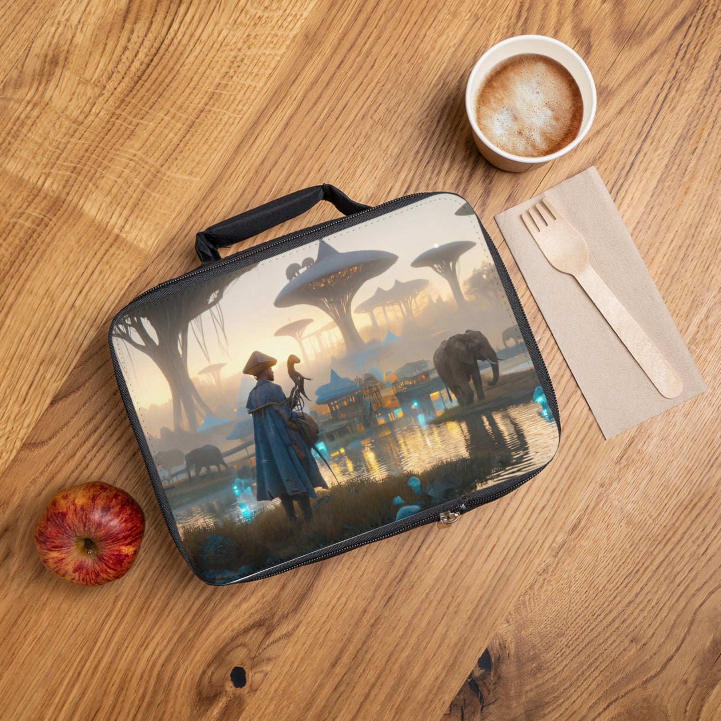 Whispering Savannah Explorer Lunch Bag – Dawn’s Bioluminescent Path