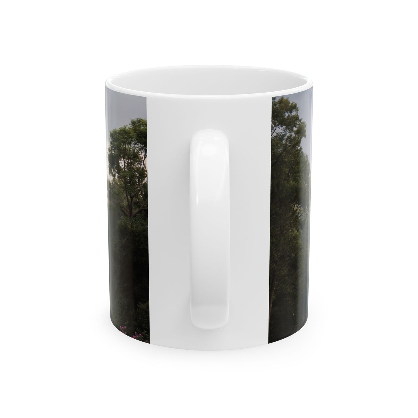 Rose-Clad Castle Ceramic Mug – Twilight Bloom Sanctuary