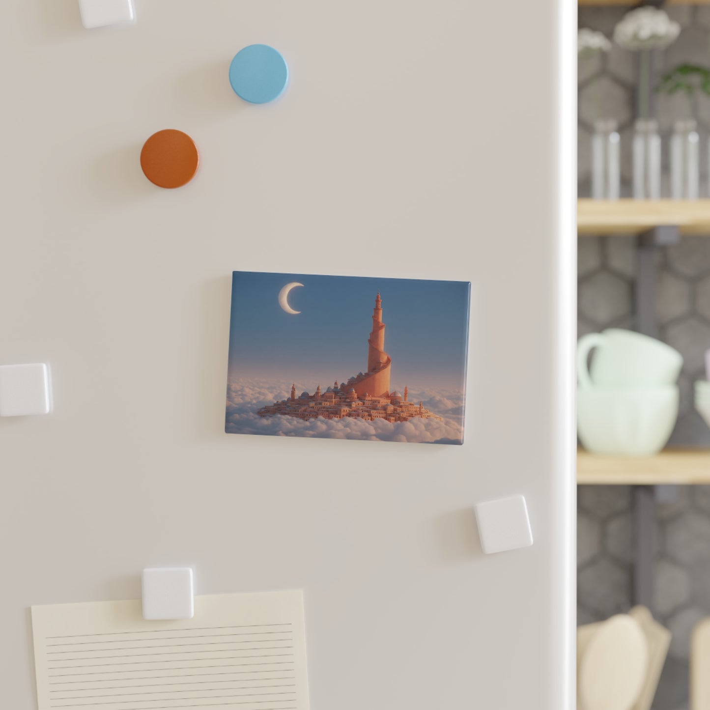 Cloud City Mosque Magnet – Sunset Serenity Above the Sea of Clouds