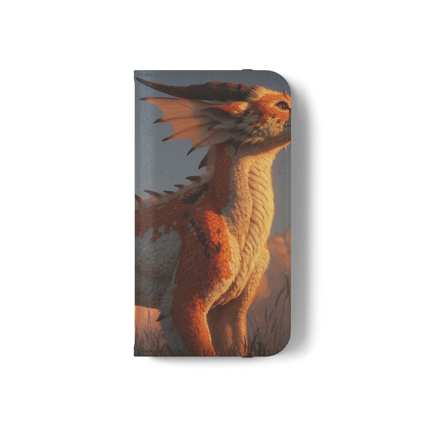 Gilded Dragon Flip Cases – Amber Sunset Guardian