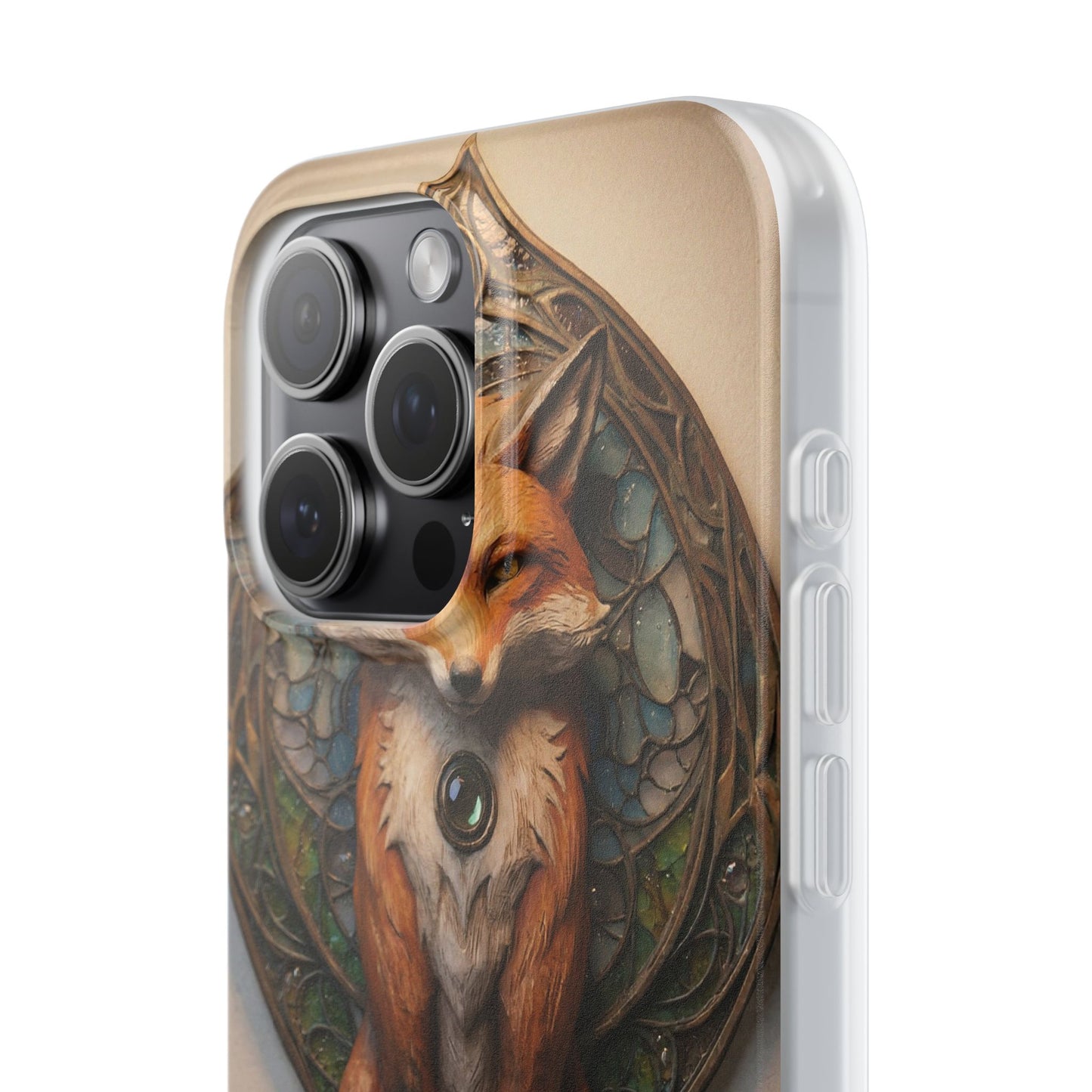Fox Sentinel Flexi Cases – Amber Glow Through Stained Glass
