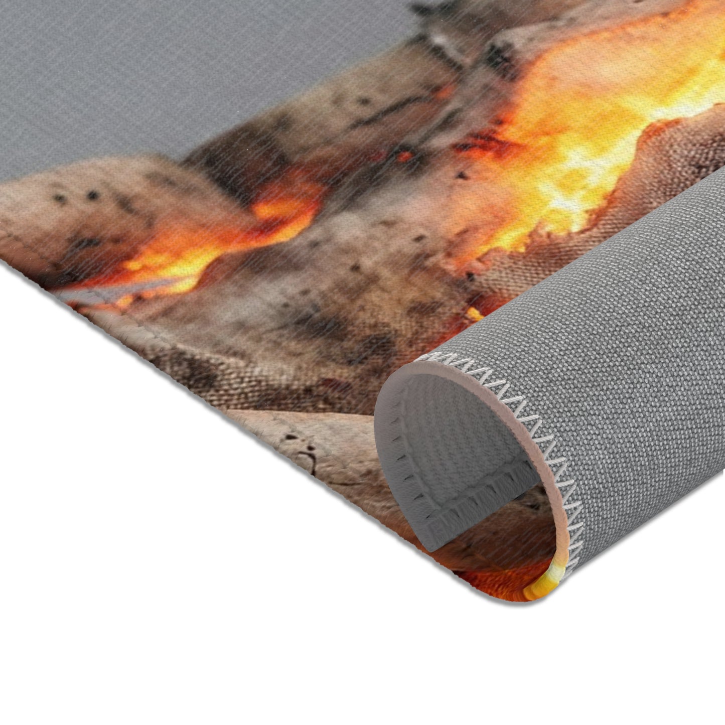 Fiery Awakening Area Rug – Crumpled Paper Soul in Blaze