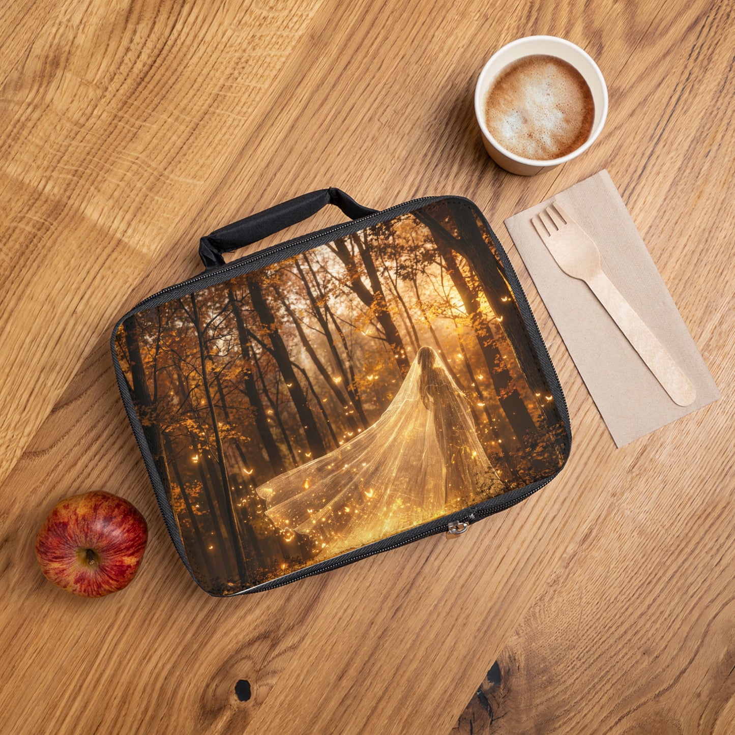 Golden Veil Forest Witch Lunch Bag – Sunlit Autumn Enchantment