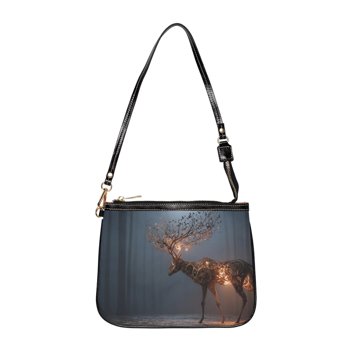 Clockwork Stag Small Shoulder Bag – Whispers of Mechanical Forest
