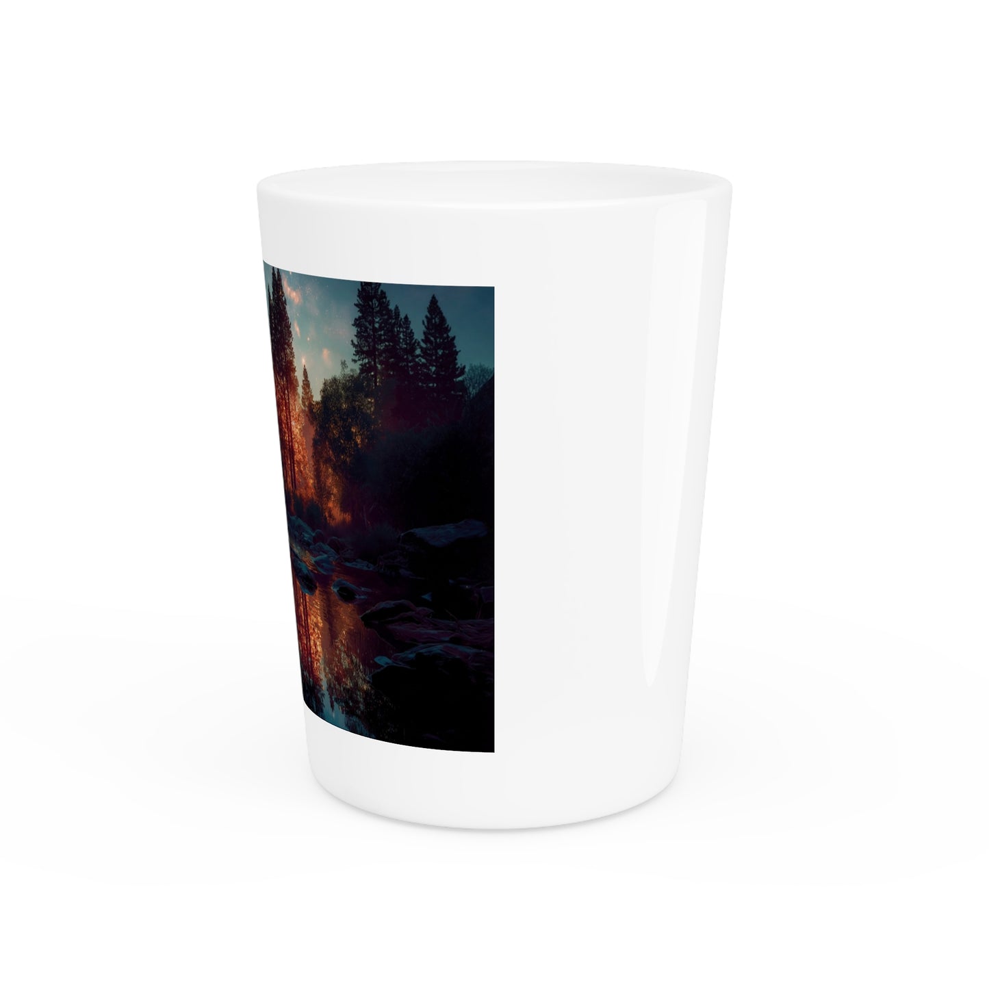 Half Dome Starlight Shot Glass – Midnight Reflections in a Quiet Valley