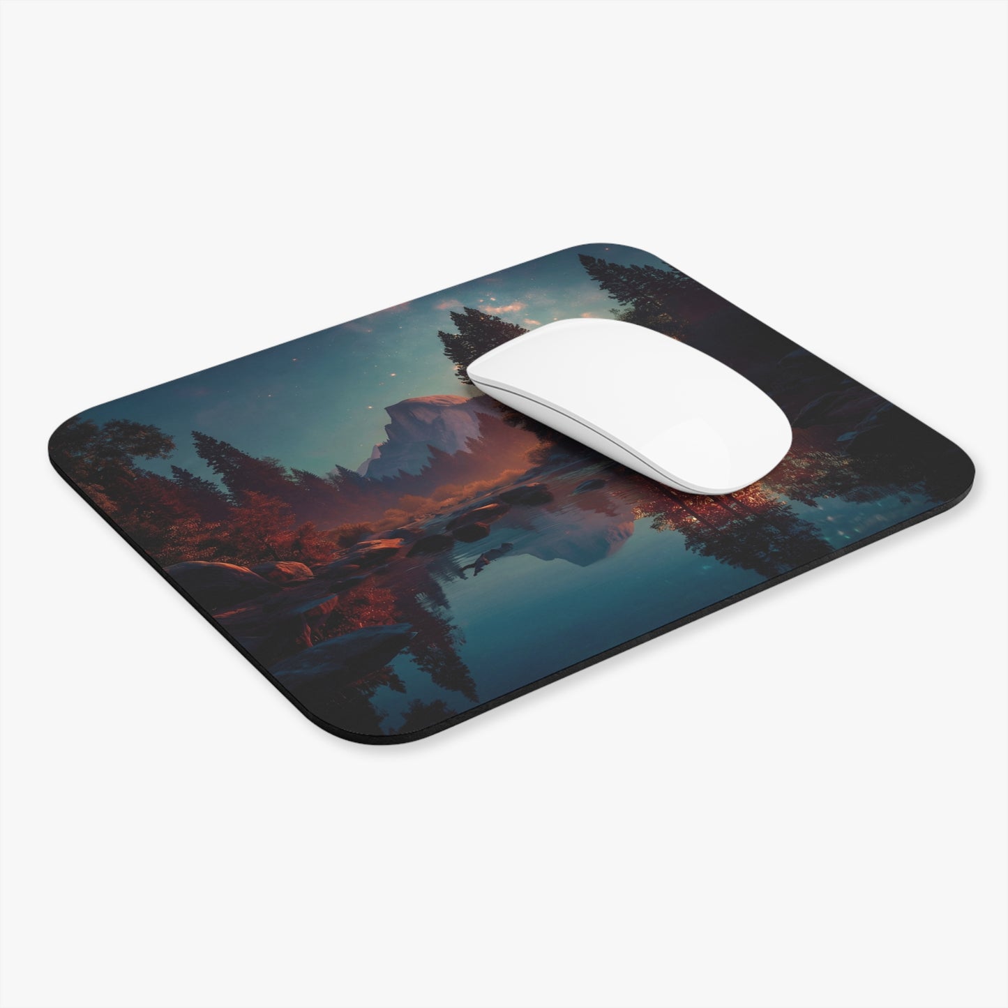 Starlit River Reflection Mouse Pad – Half Dome’s Quiet Twilight