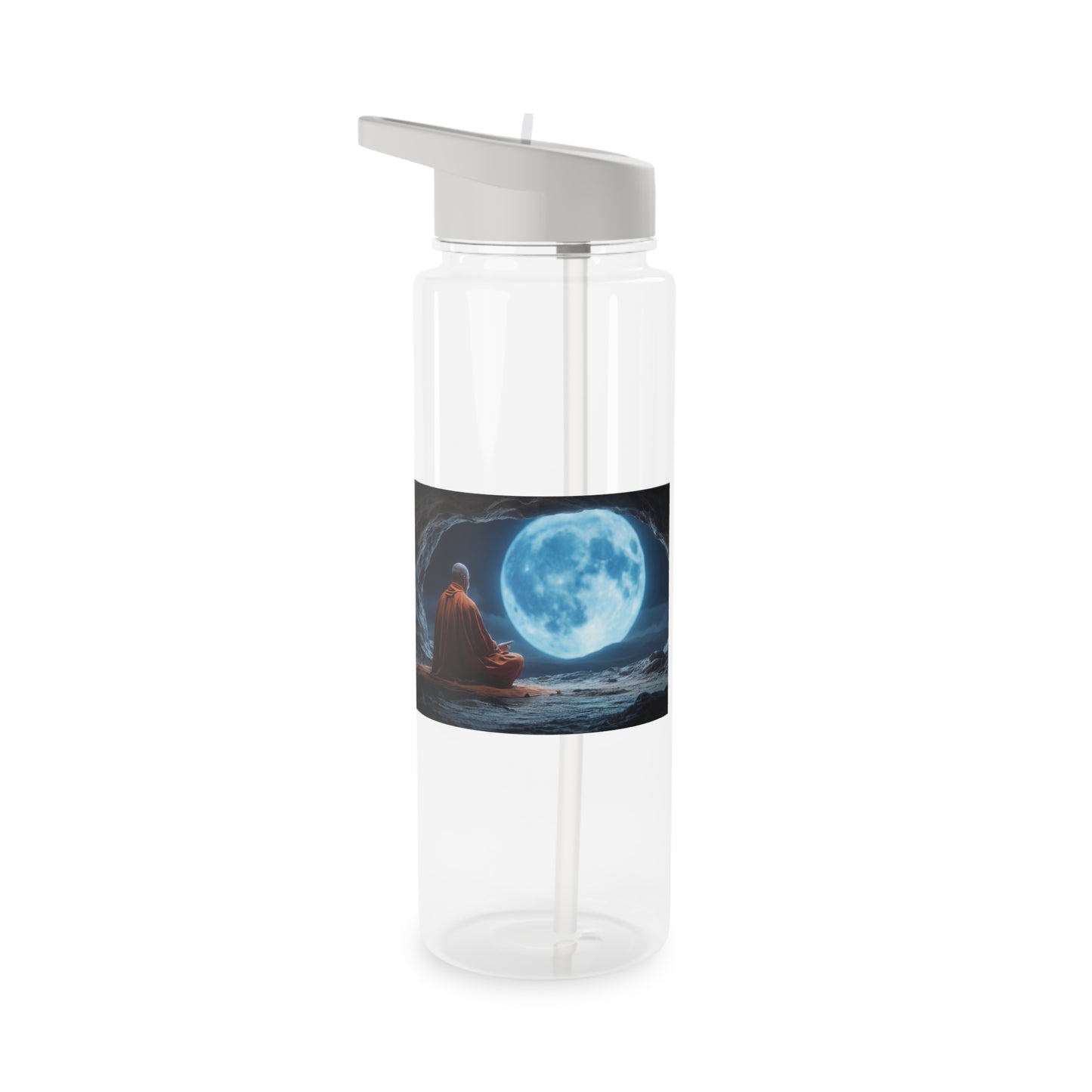 Moonlit Monk Tritan Water Bottle – Stillness Beneath the Celestial Glow