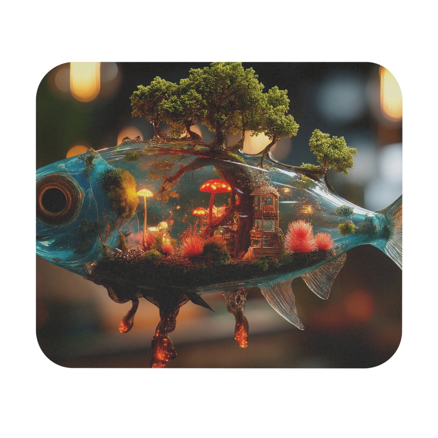 Forest Fish Mouse Pad – Liquid Glowwood Sanctuary