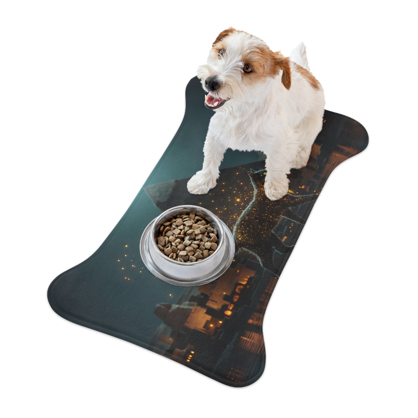 Pharaoh’s Guardian Pet Feeding Mats – Golden Sands and Pyramids
