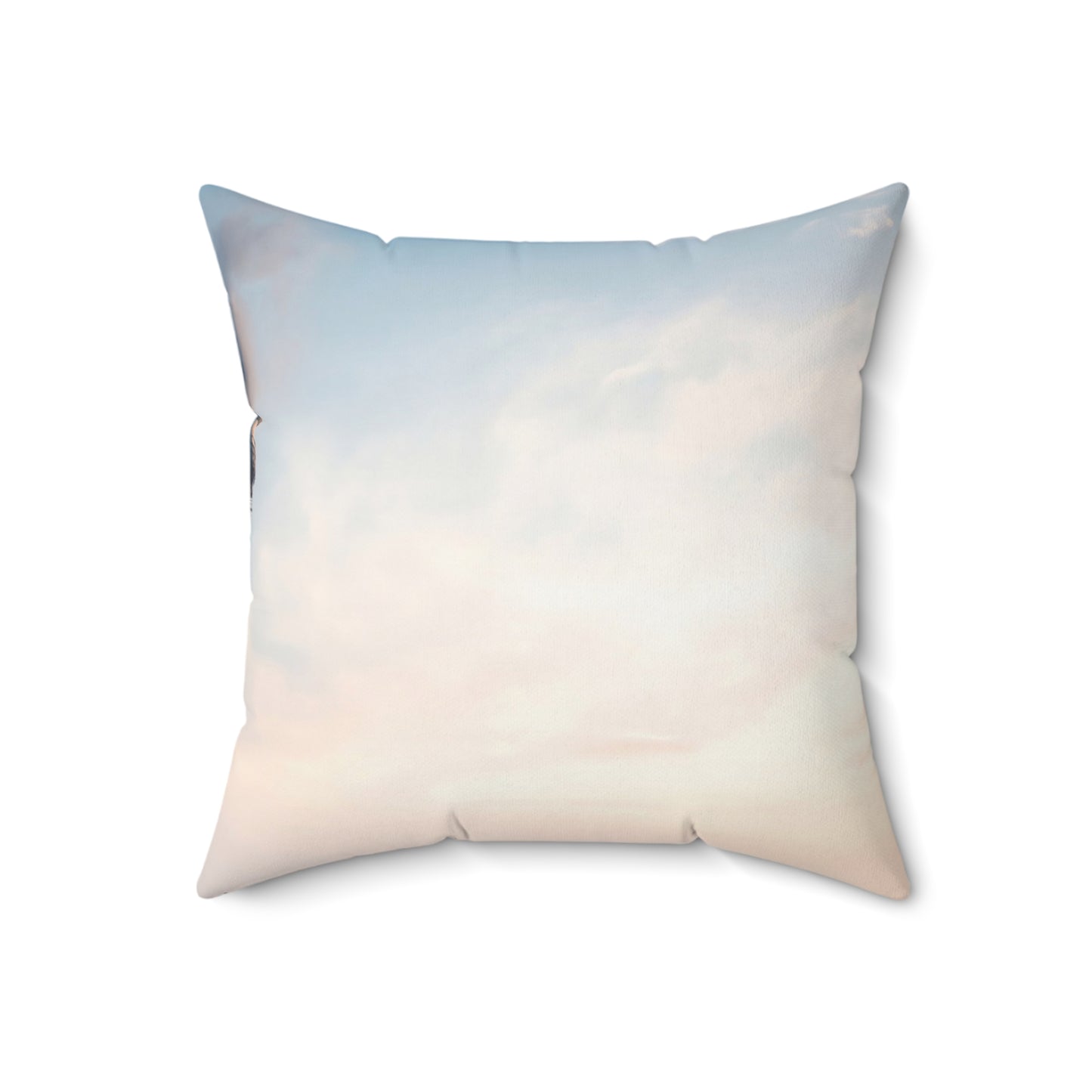 Skyward Spire Spun Polyester Square Pillow – Steam-Powered Sentinel in Dawn Light