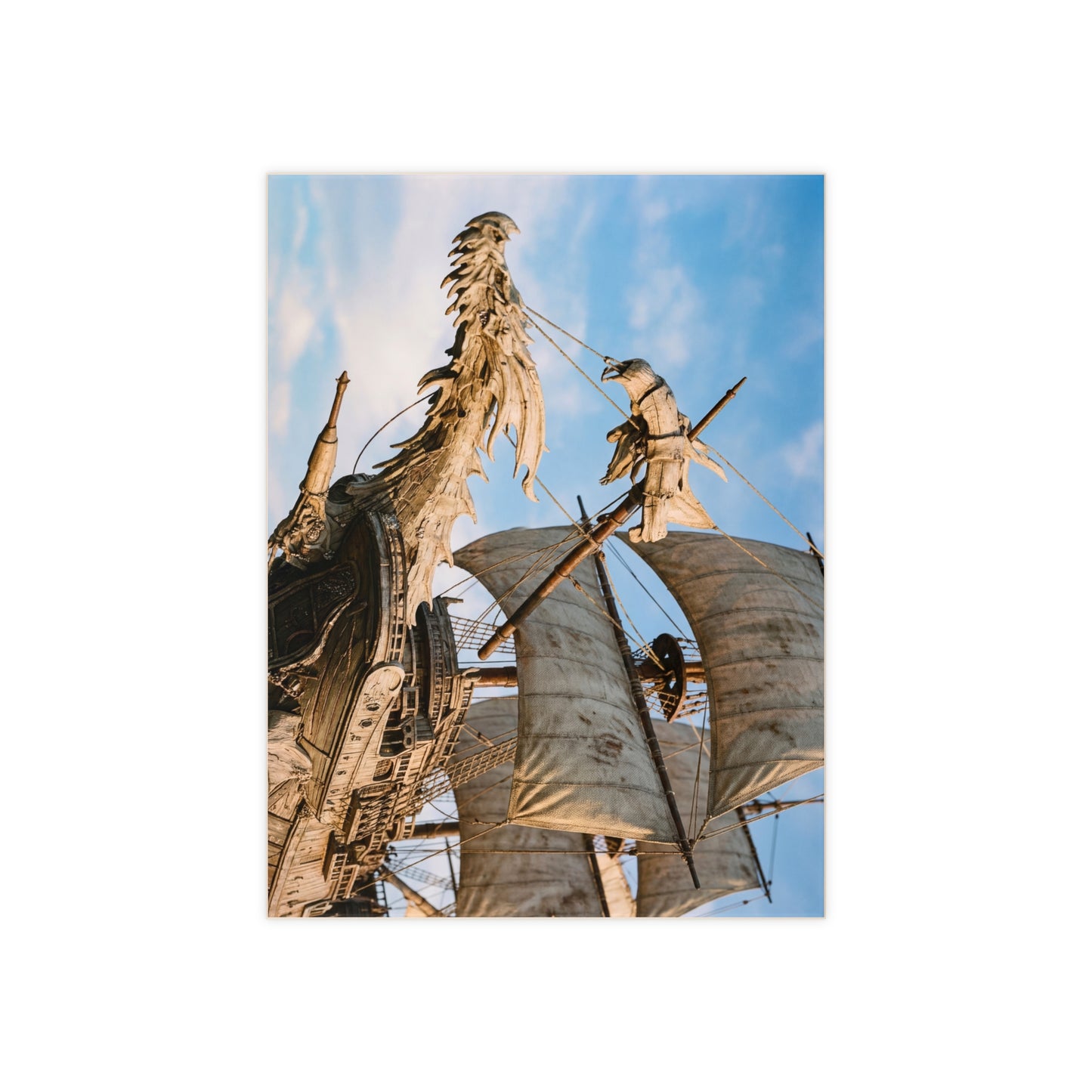 Dragonhead Galleon Ceramic Photo Tile – Sunlit Seascape Sovereign
