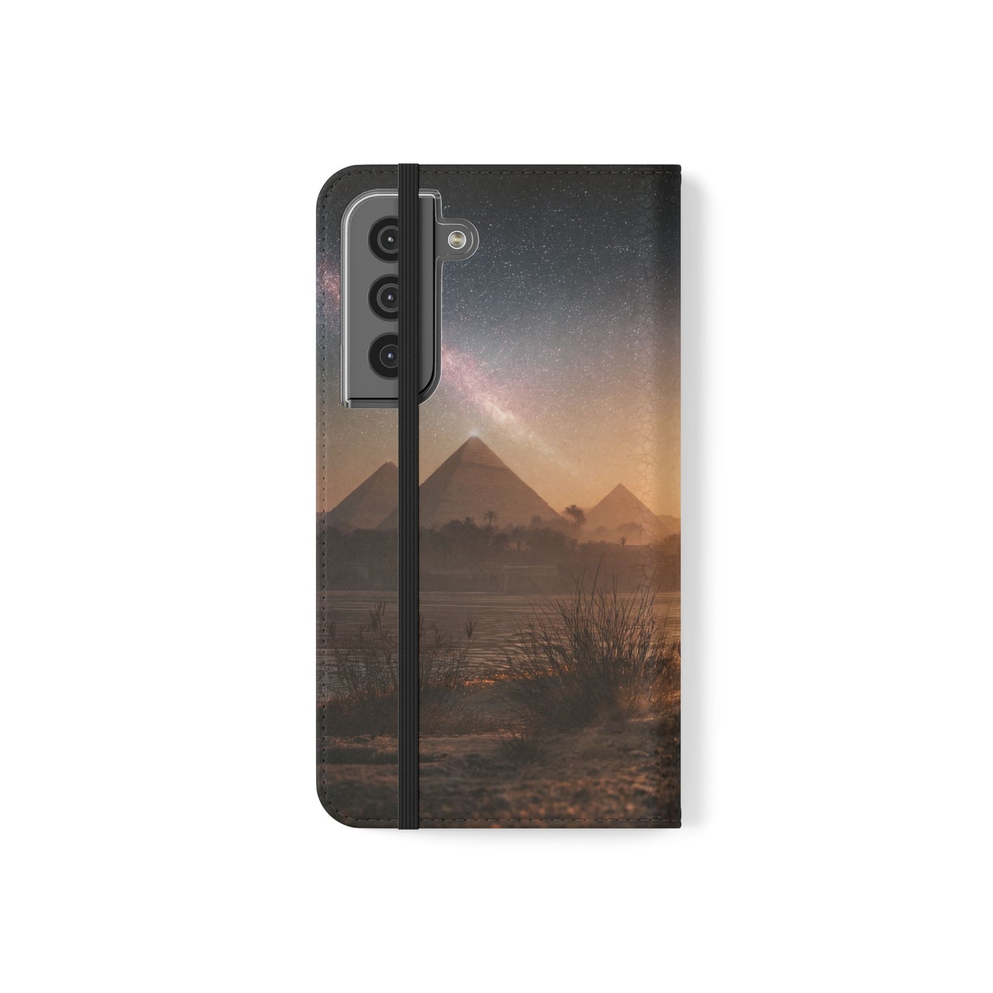 Pharaoh Cats Flip Cases – Starry Nile Guardians on the Bank