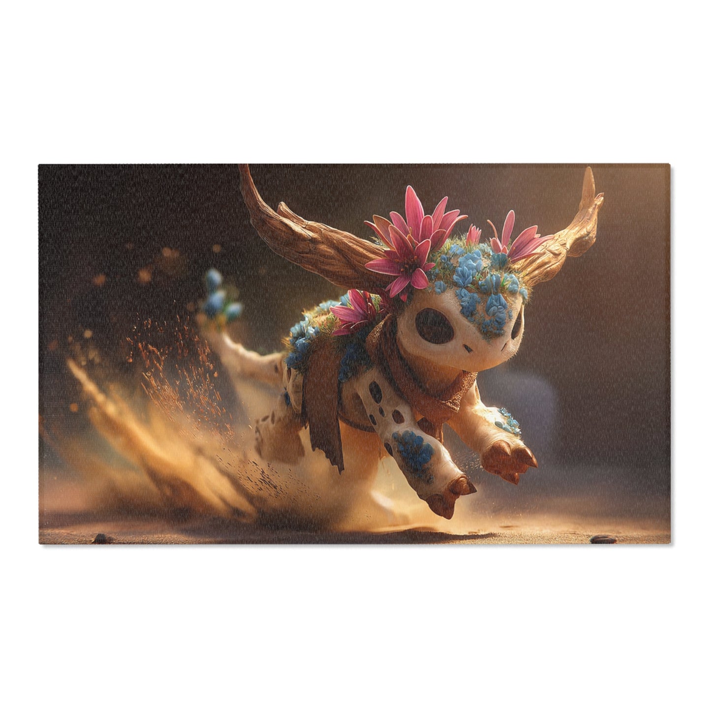 Floral Horned Beast Area Rug – Sunset Sandstorm Sprinter