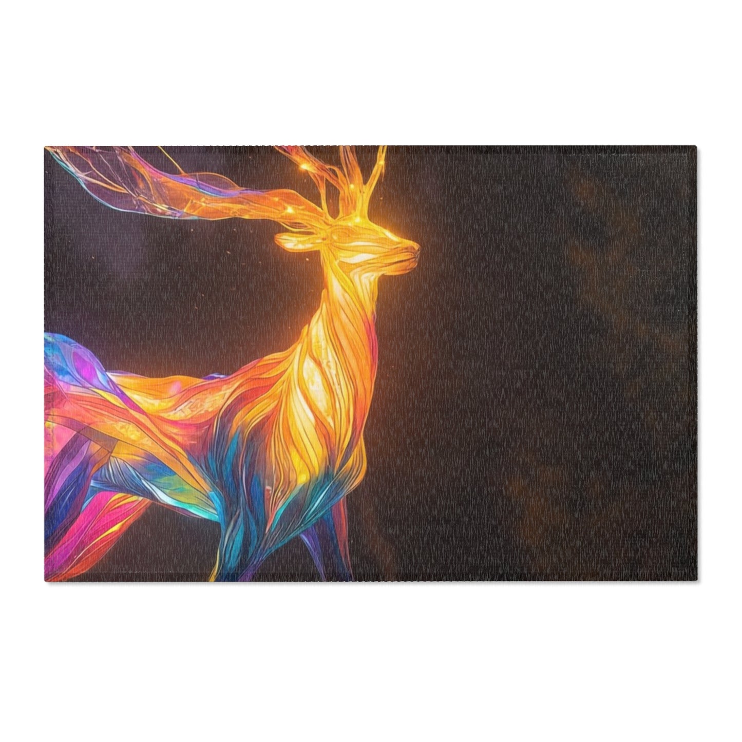 Chromatic Stag Area Rug – Luminous Forest Glade at Dusk