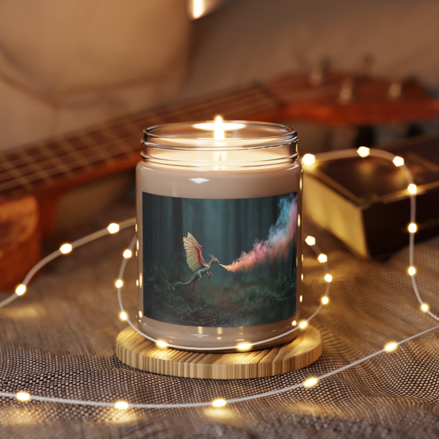 Chromatic Dragon Scented Soy Candles with White Lid, 9oz – Forest Fireworks in a Jar