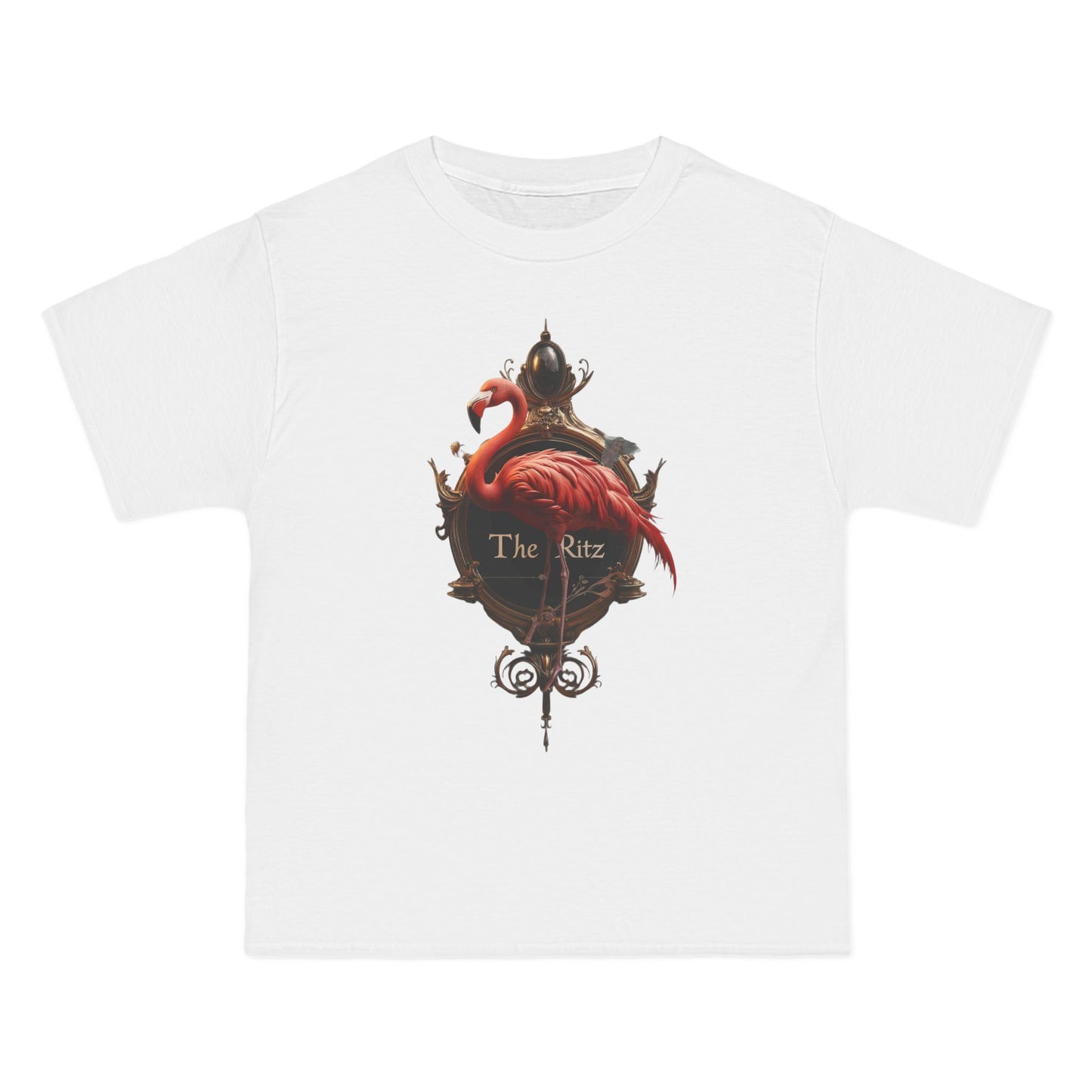 Regal Flamingo The Ritz Tee – Velvet Crimson & Antique Gold Ornate Frame
