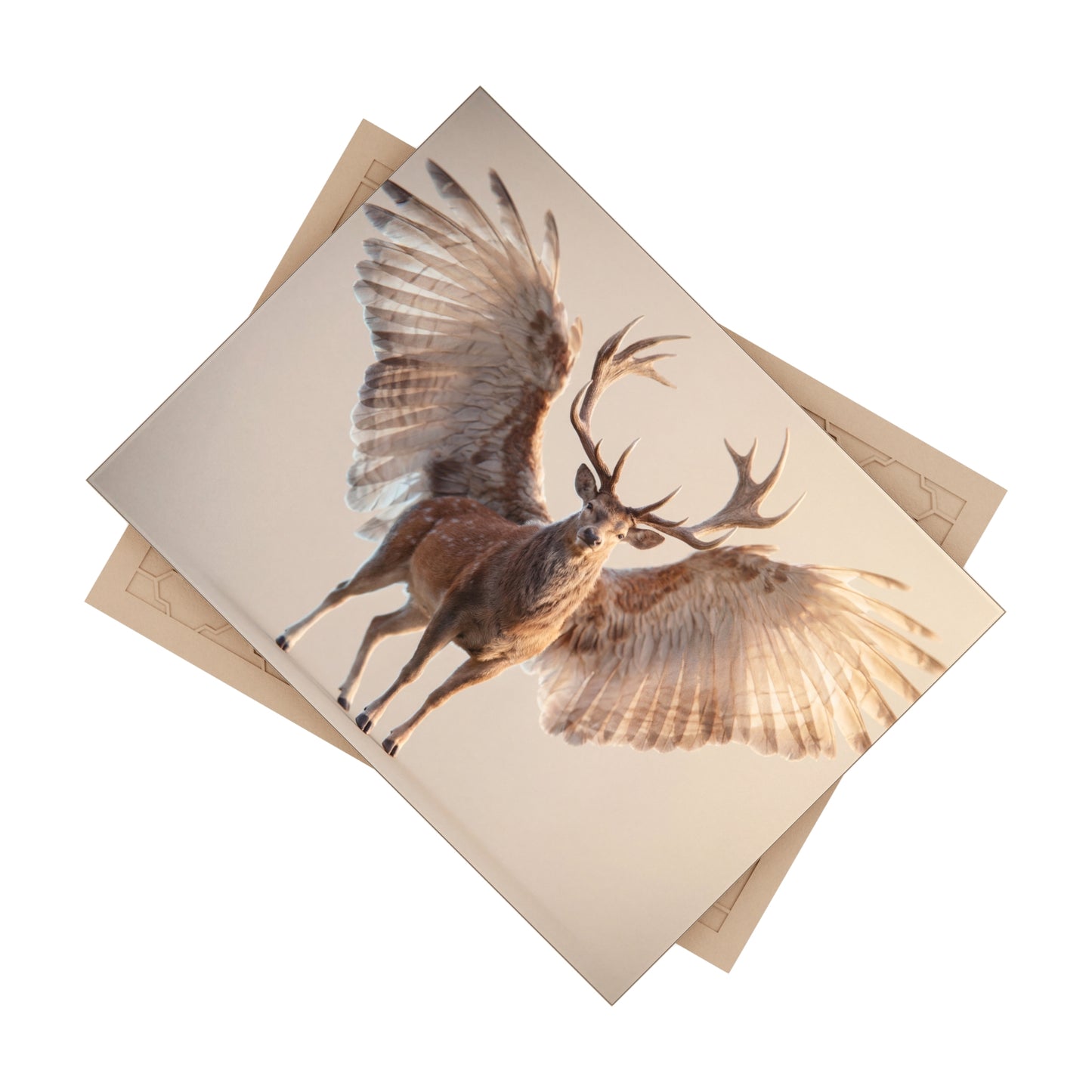 Winged Stag Ceramic Photo Tile – Guardian of the Golden Hour