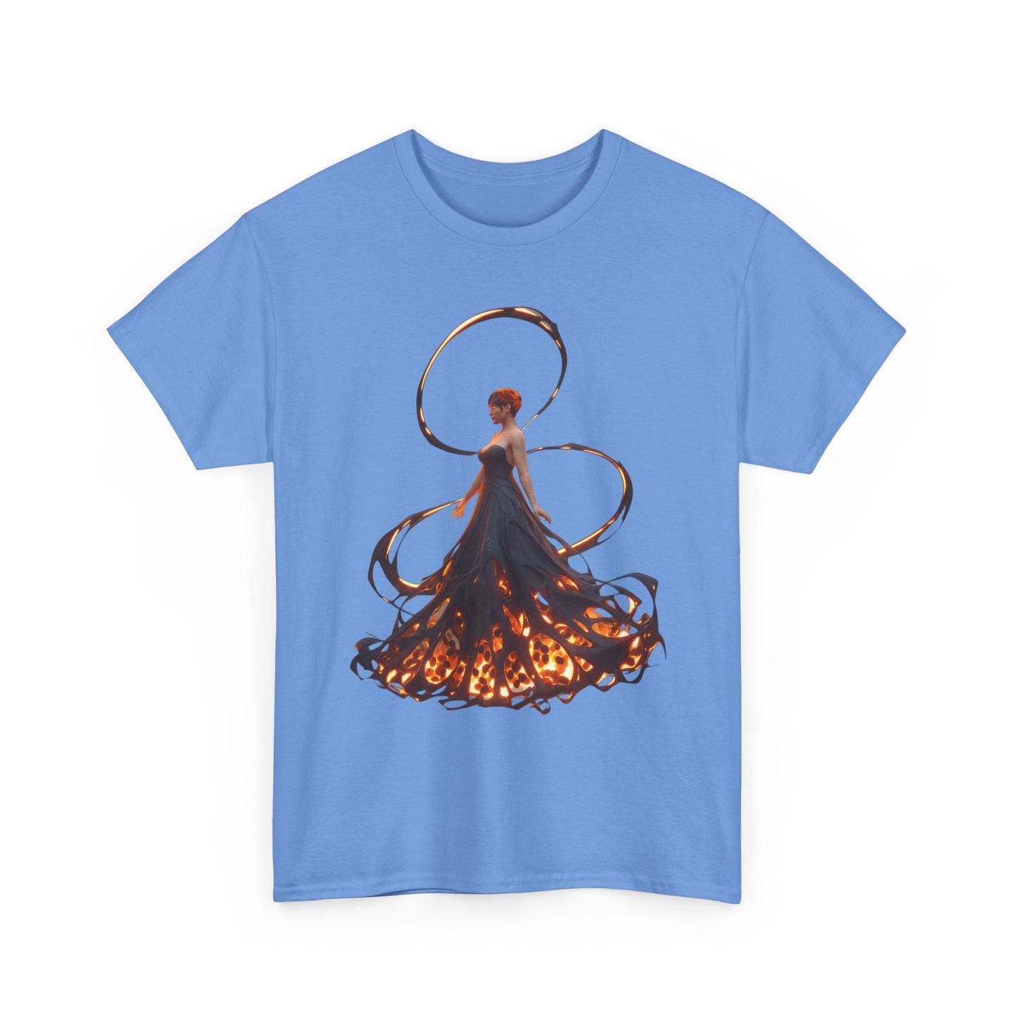 Ember-Winged Sentinel Tee – Molten Halo and Glowing Lattice Design