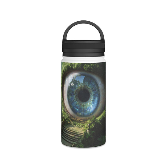 Guardian Forest Eye Water Bottle – Moss-Covered Watcher of the Verdant Path
