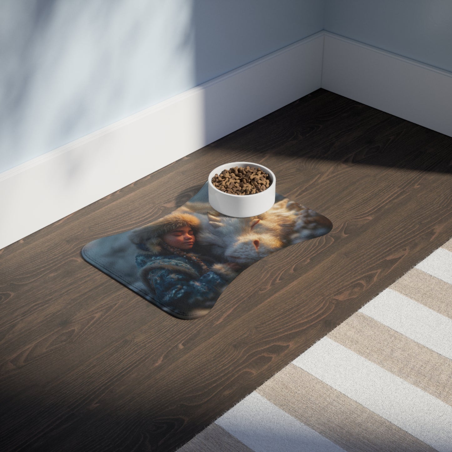 Sleeping Dragon Pet Feeding Mats – Frosty Companion Resting Scene