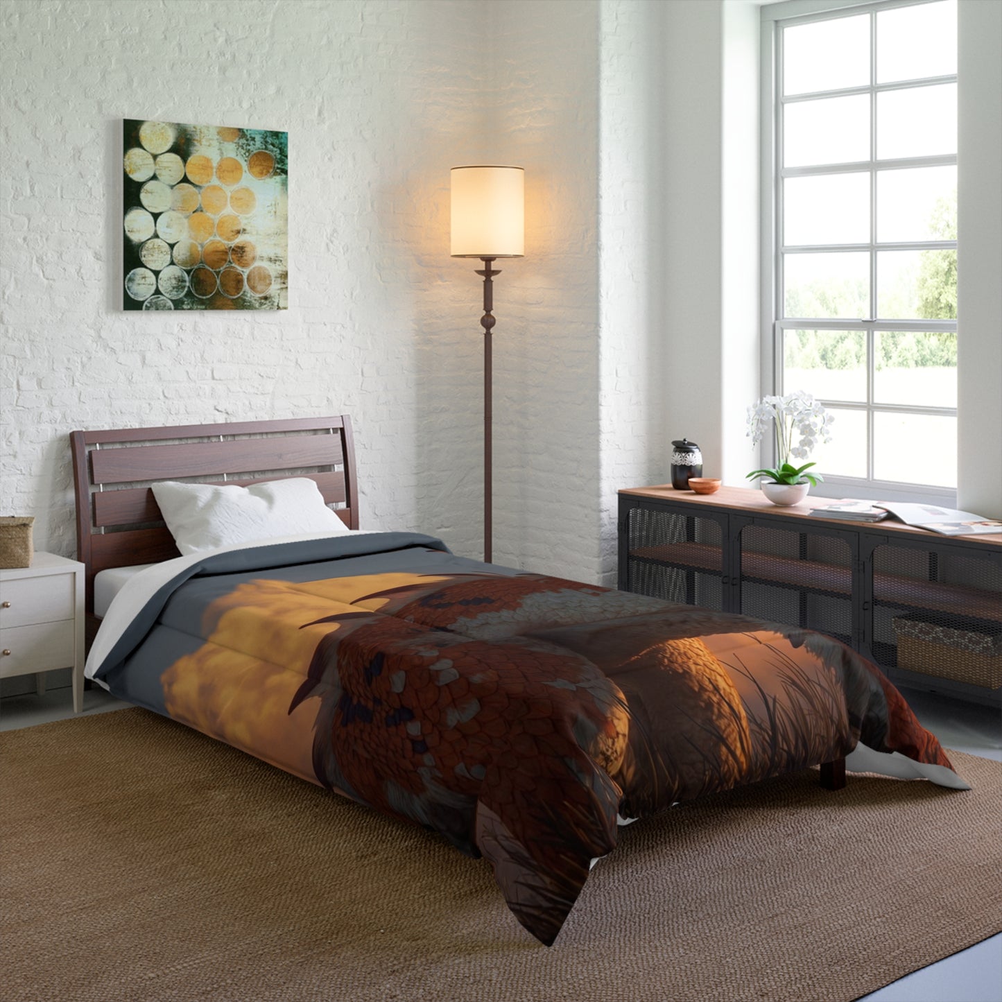 Sunset Dragon Comforter – Warm Ember Guardian Dreamscape